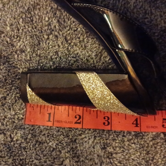 Hugo Boss Black & Glitter Sling Back Heels - Picture 10 of 11